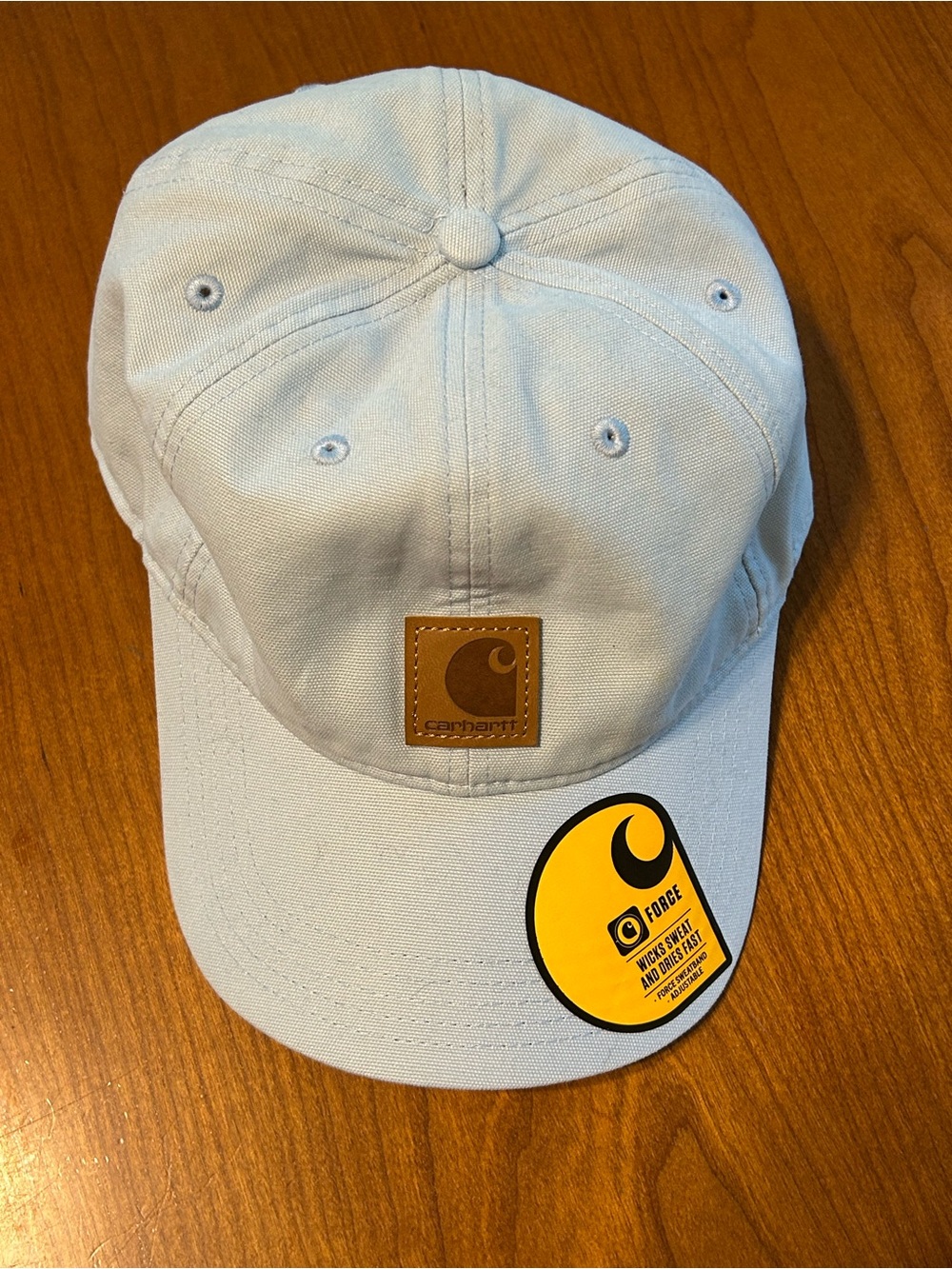 Carhartt Force Canvas Logo Baseball Cap Hat Light Blue Adjustable Strapback